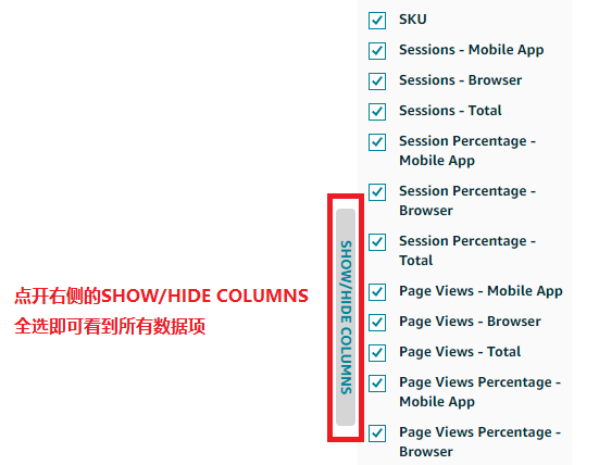 Business Report column selection