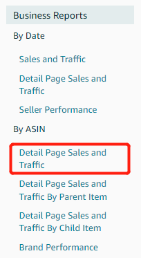 Business Report menu location